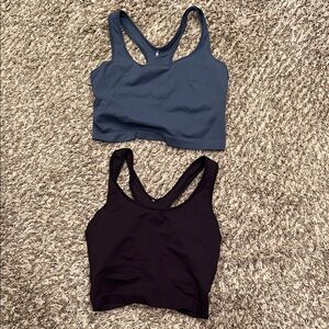 Stylish Blue and Black Sports Bras